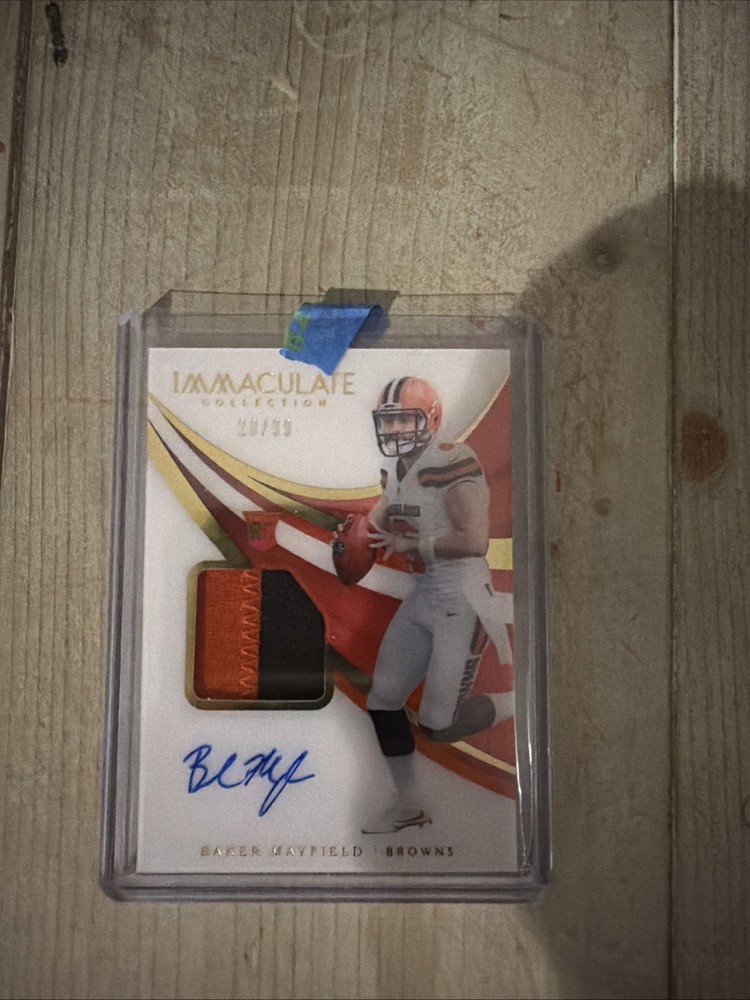 2018 Panini Immaculate Rookie Patch Autographs Baker Mayfield 20/99-AU, MEM, RC