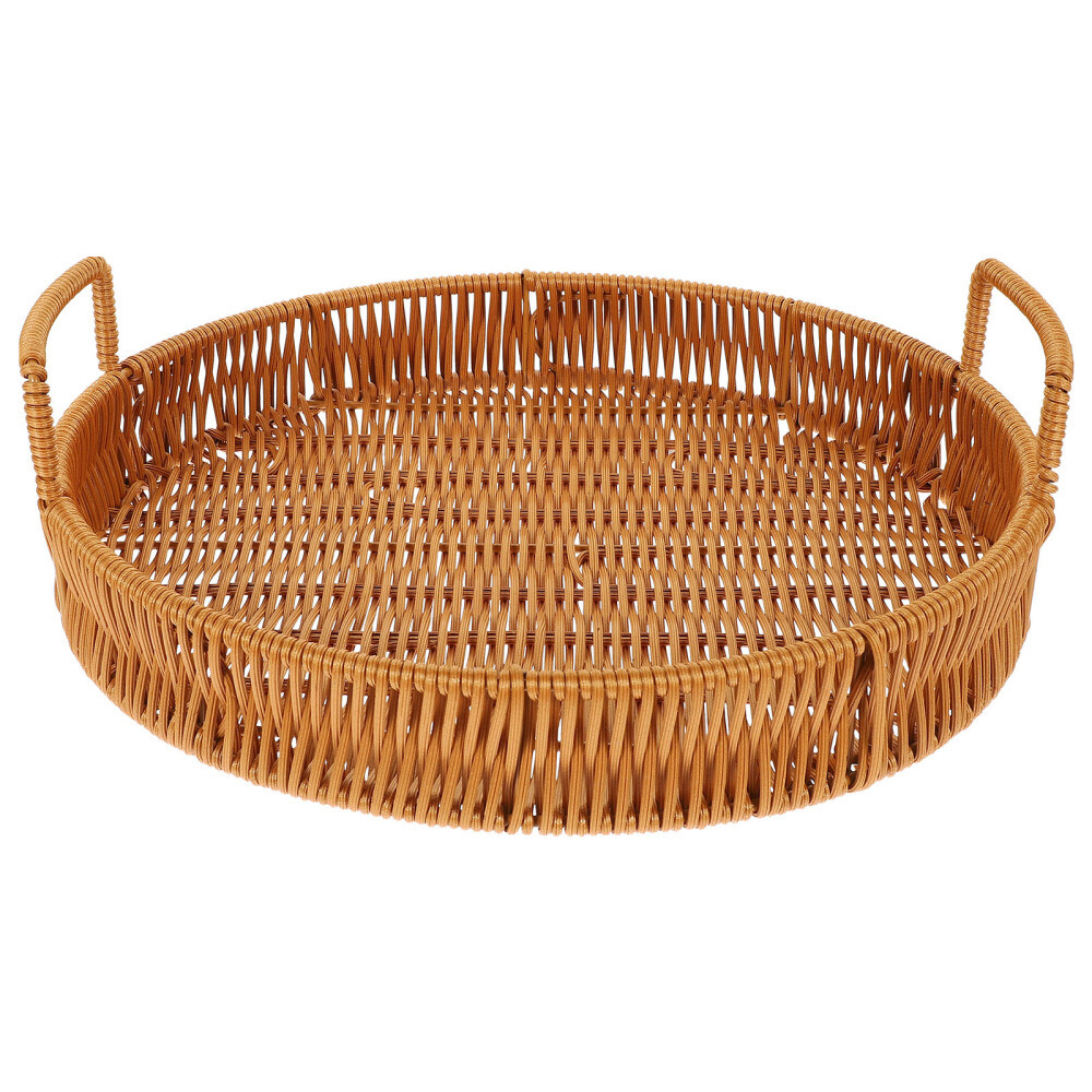 Cabilock Wicker Tray Pantry Imitation Rattan Storage Basket