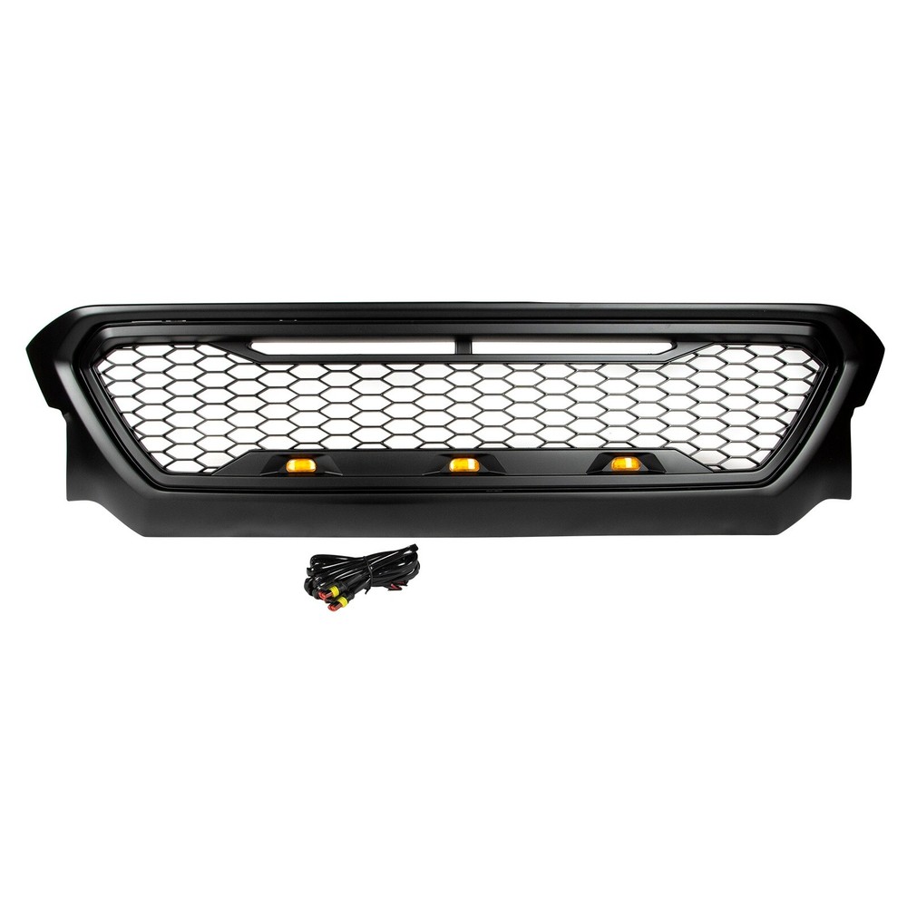 Car Front Grill for 2012-2015 Toyota Tacoma with LED&Wiring Gloss Black
