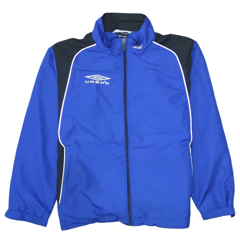 Umbro Mens Windbreaker Jacket Blue Full Zip Embroidered Logo Sports Track XS