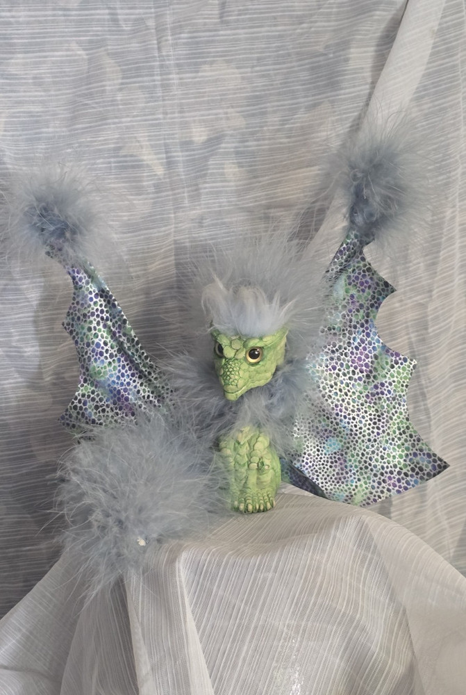 Imaginarium Albert Alfaro  Green Dragon Shoulder Puppet Drabbit w/ Cable