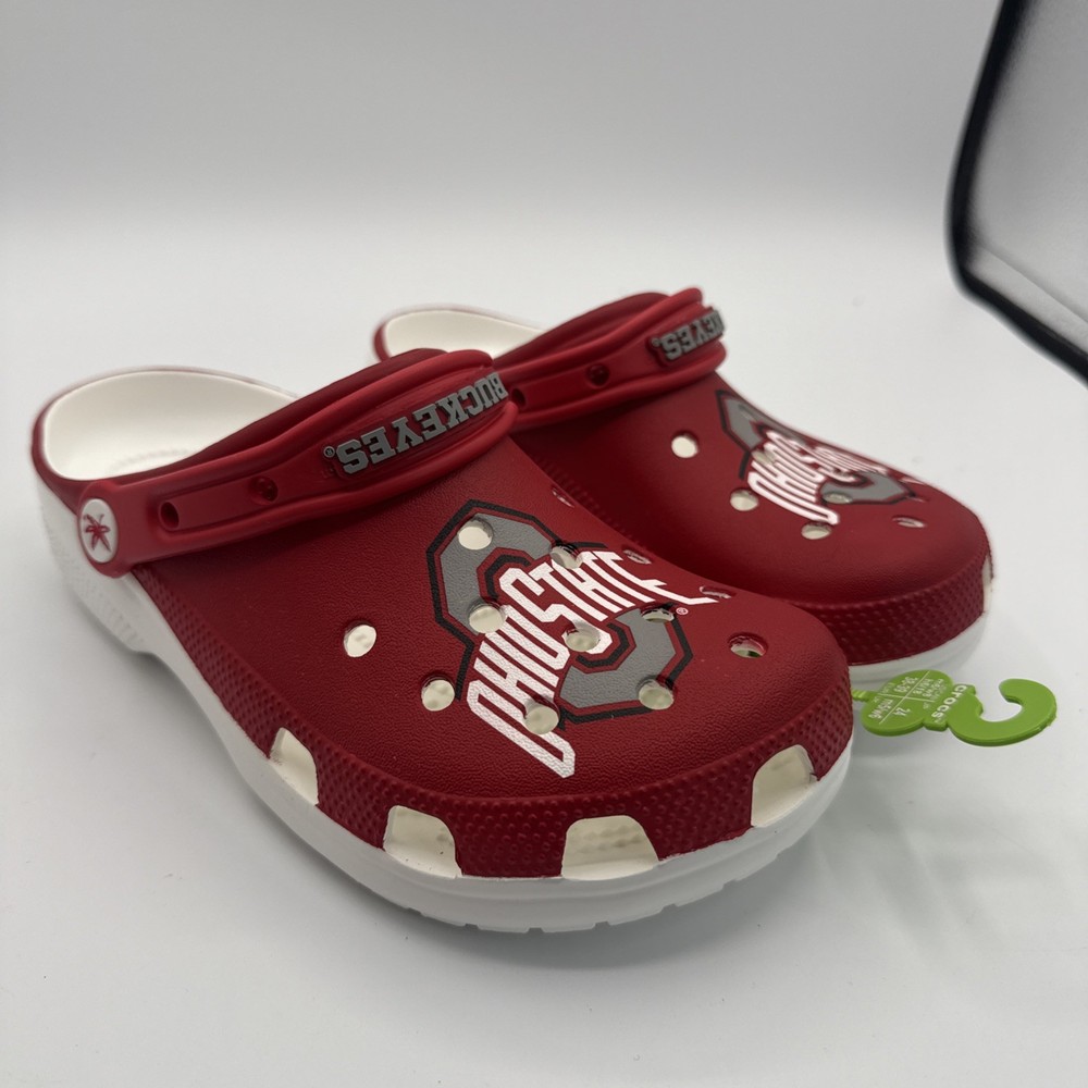 Ohio State- Crocs Classic Clogs Red Unisex Adult Men's 6 Women's 8 New w/Tags