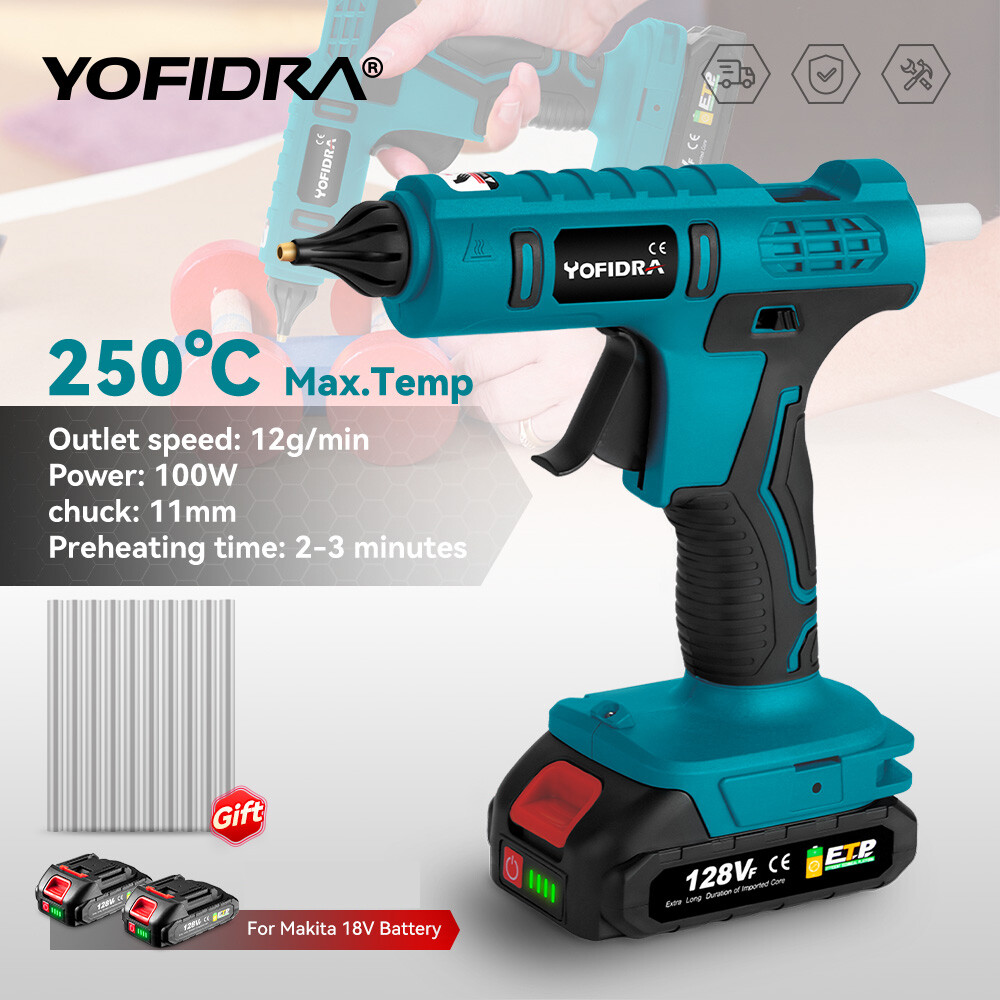 Cordless Electric Hot Melt Glue Gun DIY Power Tool Glue Gun W/ Sticks & Battery