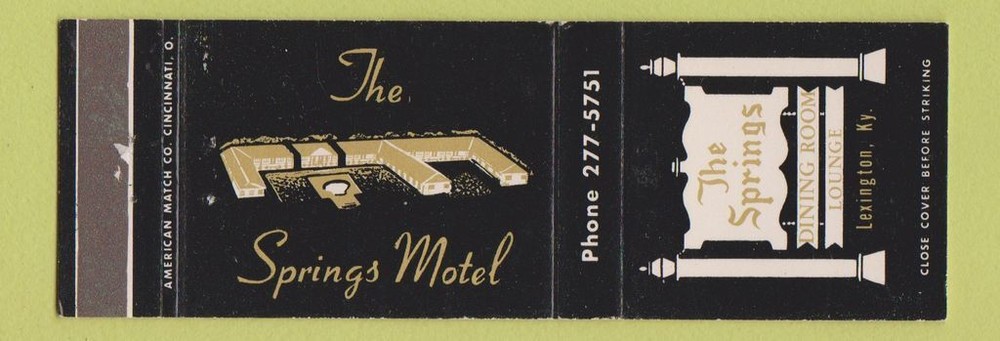 Matchbook Cover - Springs Motel Lexington KY