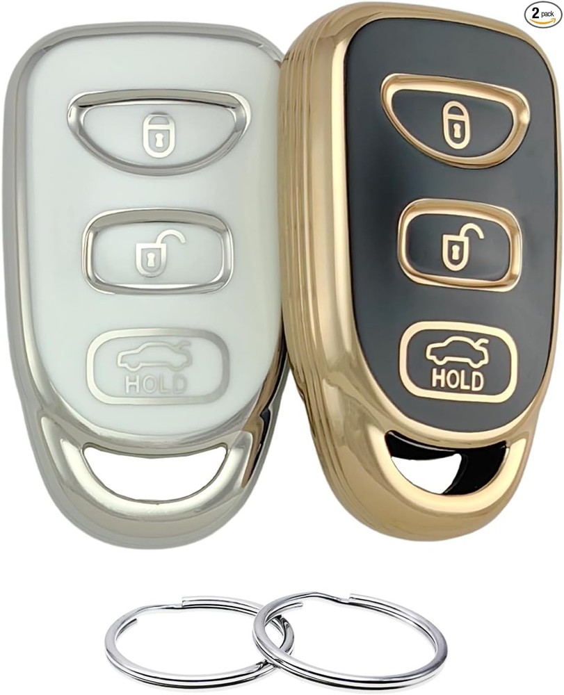 Key Fob Cover Compatible with 2006-2020 Accent Elantra Genesis Sonata Forte Opti