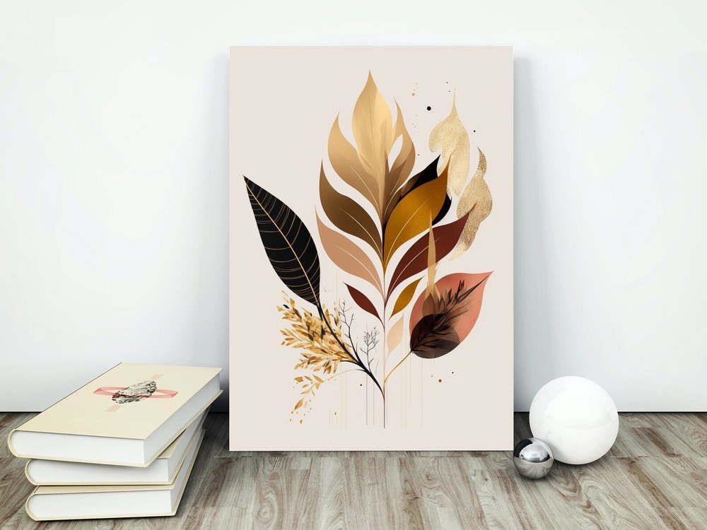 Botanical Wall Art Leaf Print Neutral Wall Art Decor Boho Flower Art Flower