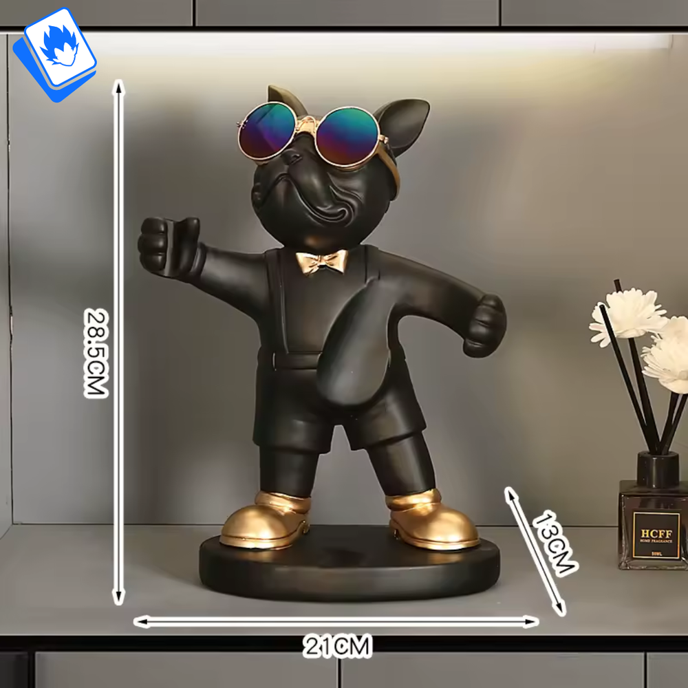 🏛 Modern Decorative Statue Bulldog Home 28cm Black ✨ Collectible Ornament