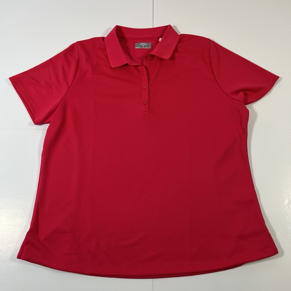 Callaway Opti-Dri Women’s Golf Polo Shirt XL Red Short Sleeve Performance