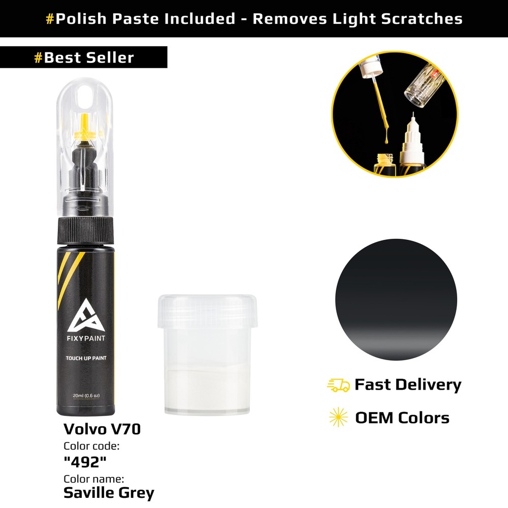 Touch up Paint for Volvo V70 Code: 492 Saville Grey