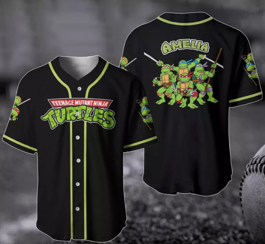 Personalized Teenage Mutant Ninja Turtles Baseball Jersey, Turtle Brothers 3D