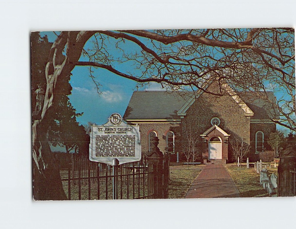 Postcard St. John's Church Hampton Virginia USA