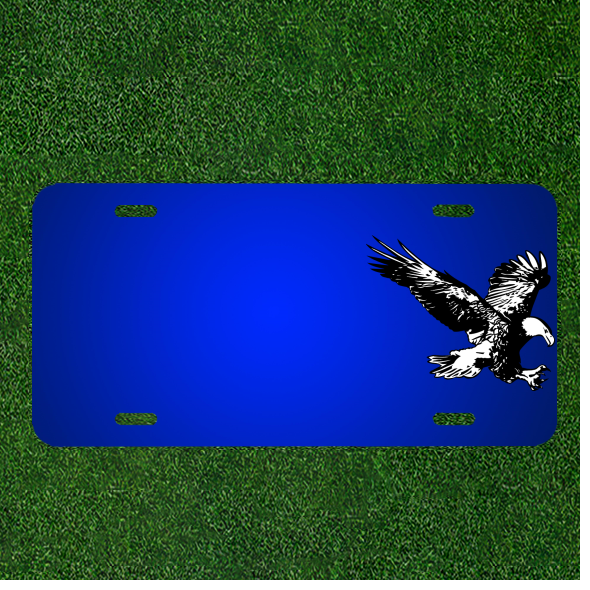 Custom Personalized License Plate With Add Names To Eagle Black And White