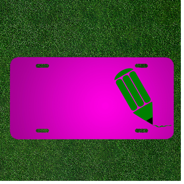 Custom Personalized Car License Plate With Add Names To Pencil Pen Crayon