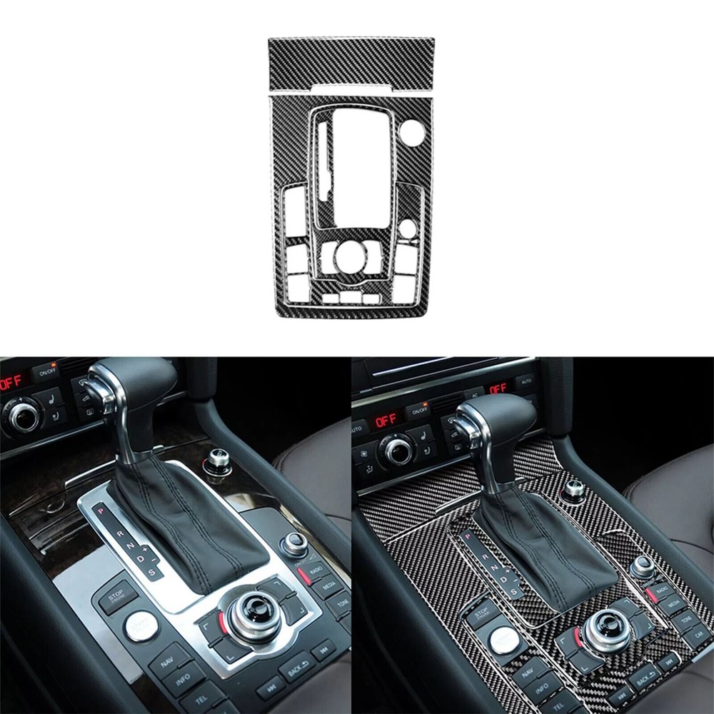 5Pcs Real Carbon Fiber Interior Gear Shift Panel Cover For Audi Q7 4L 2007-2015