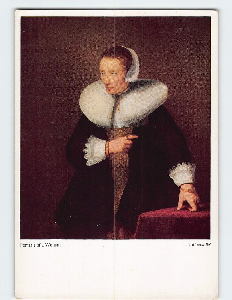 Postcard Portrait of a Woman Painting by Ferdinand Bol
