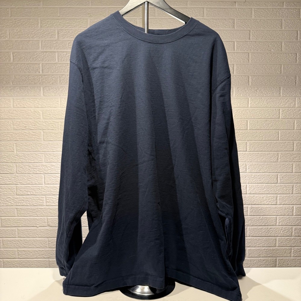 Carhartt Long Sleeve T Shirt Navy Blue Loose Fit Mens 2XL