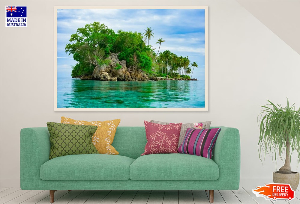 (Laminated) Sea Island Scenery Photograph 91x61cm