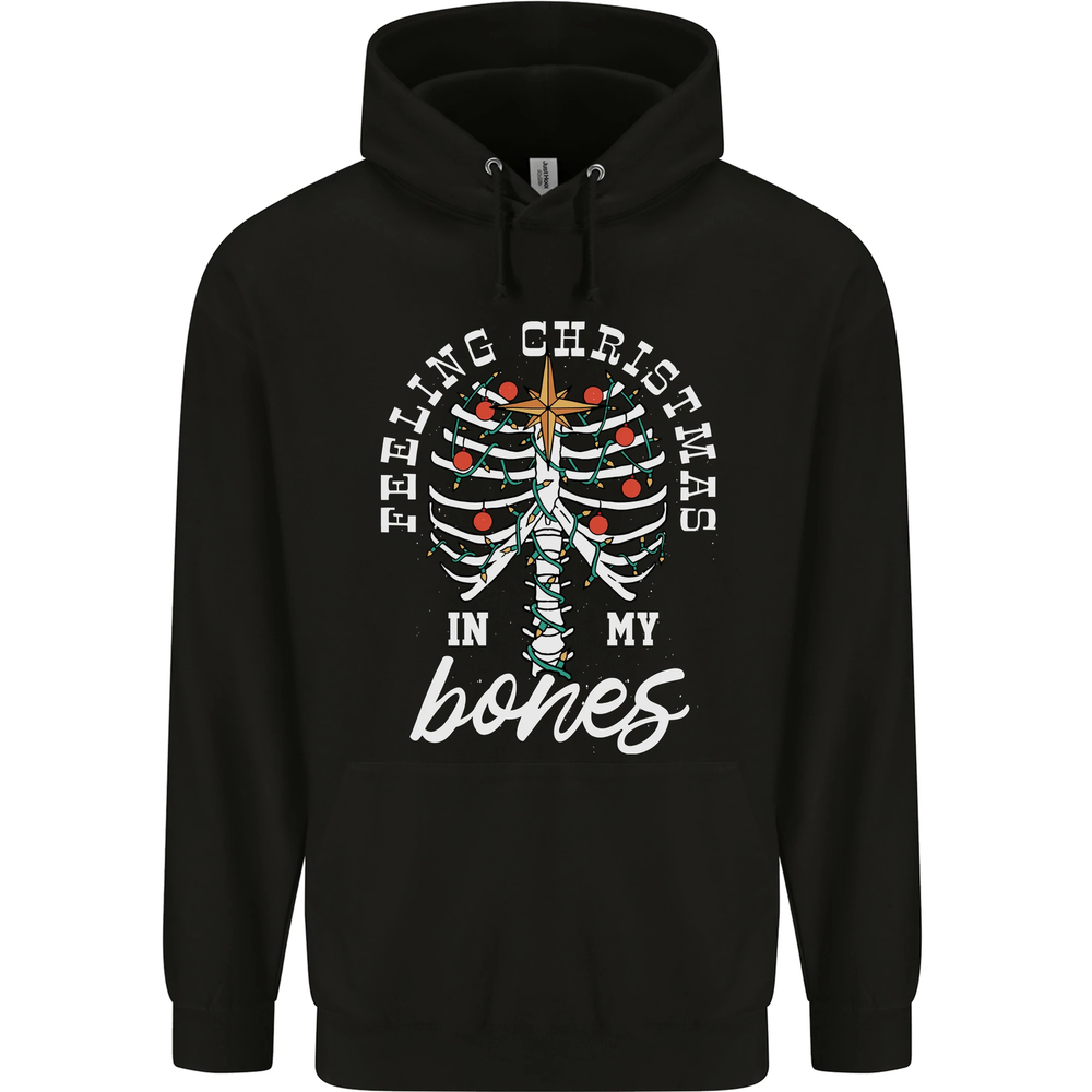 Feeling Christmas In My Bones Mens 80% Cotton Hoodie