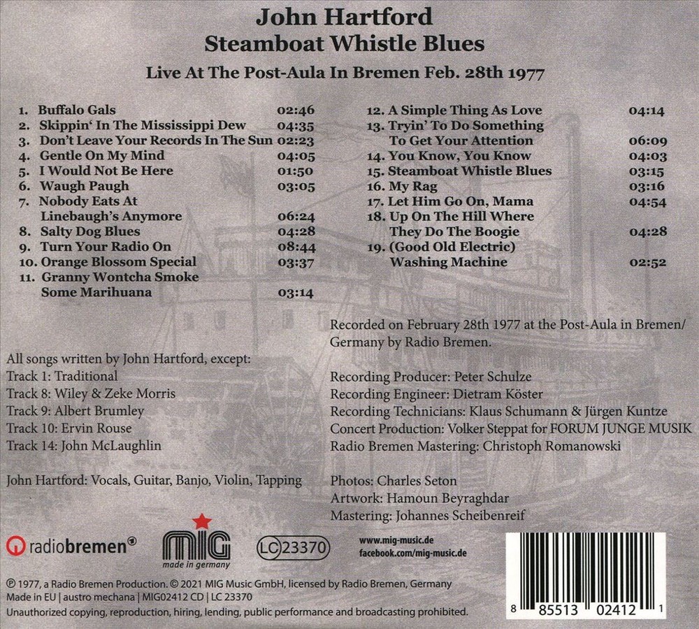 John Hartford Steamboat Whistle Blues New Cd