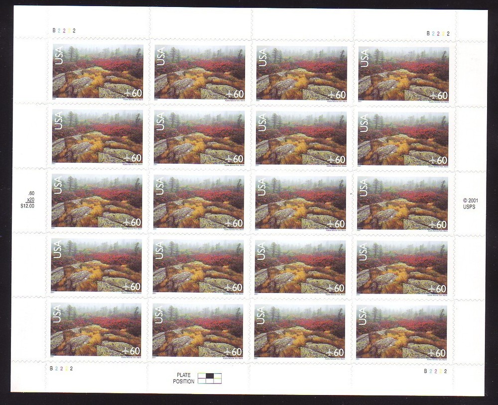 Mint Condition Acadia National Park #C138 AC Sheet F-VF NH BCV $33.75-image