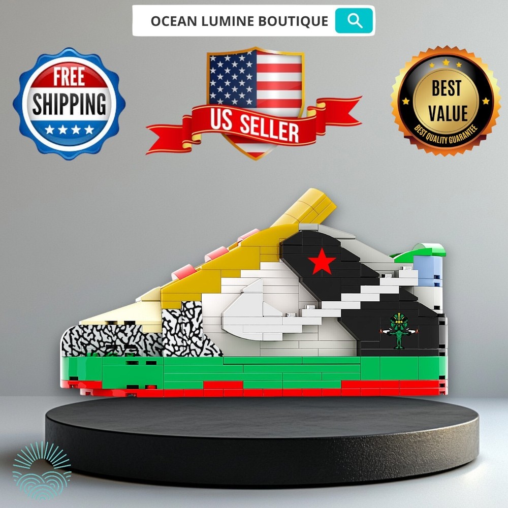 What The Dunk Sneaker Building Bricks, Matching Key Chain, Puzzles Blocks Toy