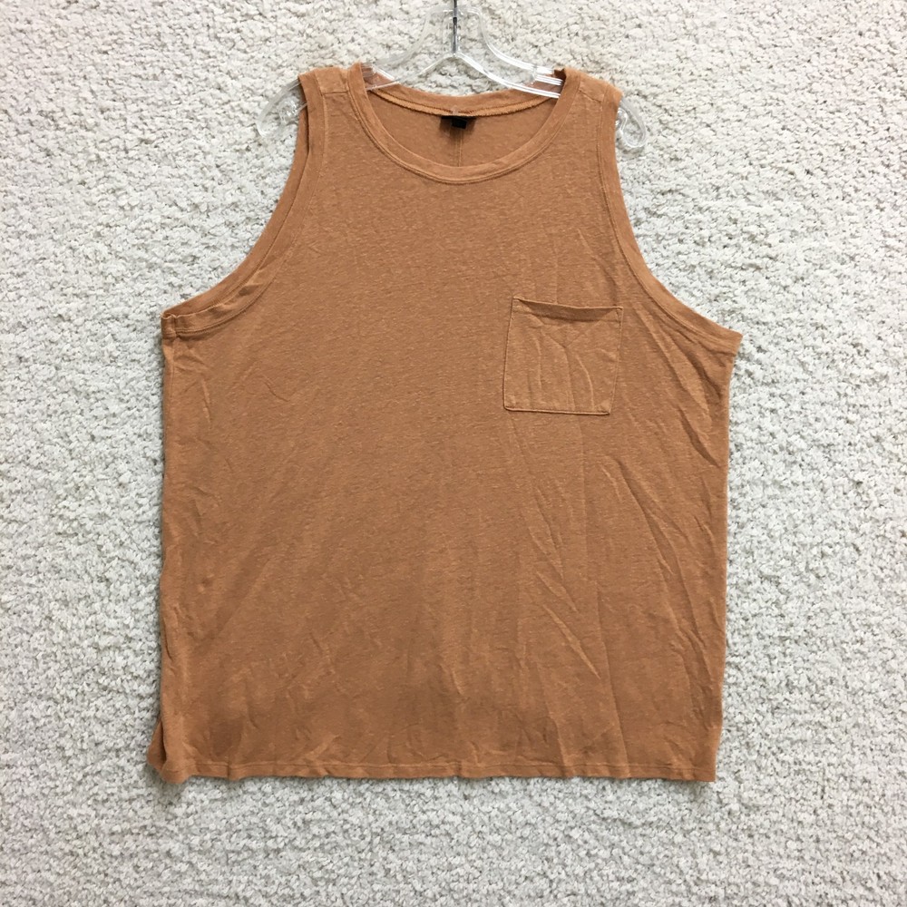Torrid Tank Top Shirt 3X Adult Plus Brown Linen Sleeveless Pocket Casual Womens