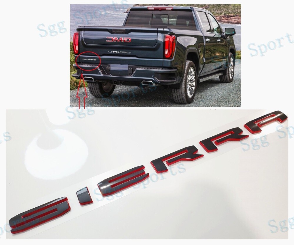 1x OEM Tailgate Sierra Emblem Badge fits 2019-2025 Sierra 85002068 Redline