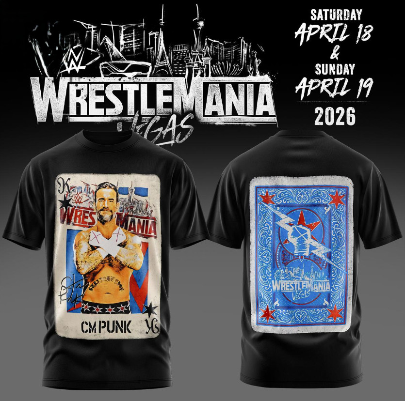 HOT NEW ITEM! WrestleMania 42 Vegas WWE CM Punk 2026 Shirt All Size