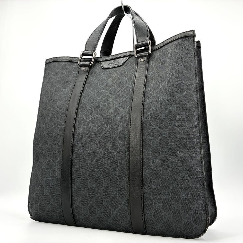GUCCI GG Supreme PVC Black Tote Bag Authentic G0403422