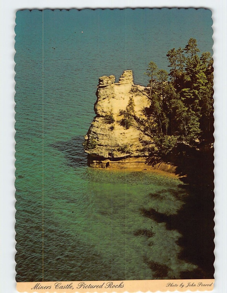 Postcard Miners Castle Pictured Rocks Munising Michigan USA