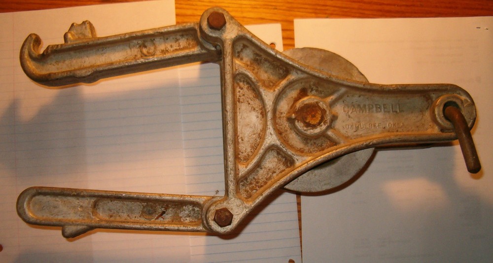 Combo-Type Campbell Okmulgee Cross-Arm Block Pulley for Wire or Rope A7451 USED