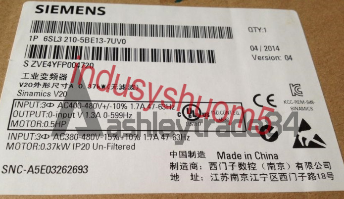 1PCS New 6SL3210-5BE13-7CV0 Siemens 0.37KW inverter