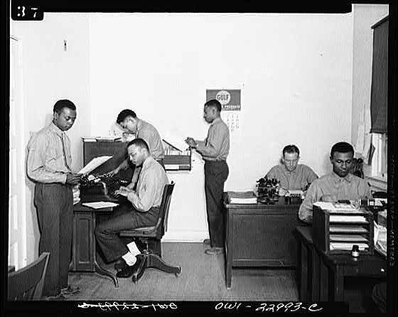 New River, North Carolina. Scene in the office of the 51st, Camp Lejeune