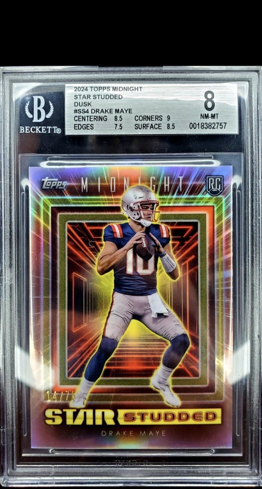 2024 Drake Maye Rookie⭐️Dusk /75 Beckett  MINT⭐ Topps Midnight Star Studded (RC)
