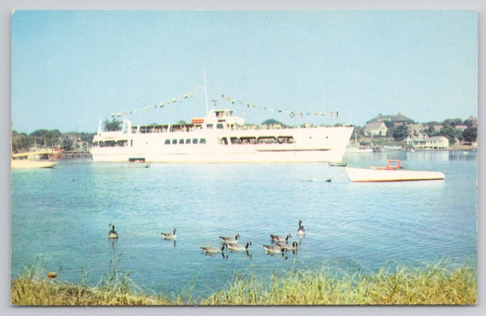 The Siasconset Ferry Hyannis Cape Cod MA Nantucket Plasticchrome Postcard