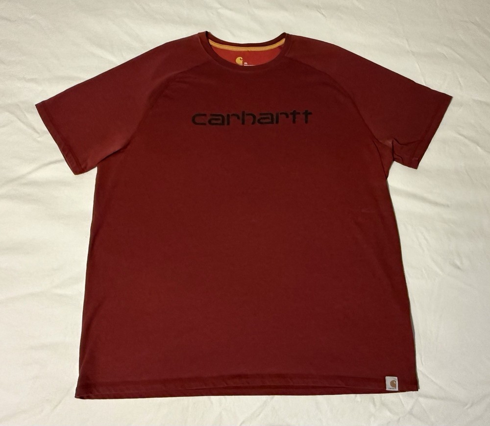 Carhartt Relaxed Fit Red Logo Crew Neck Short Sleeve T-Shirt Men's XL Regular