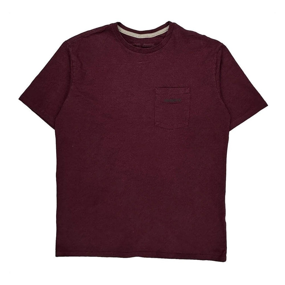 Mountain Graphic Patagonia Graphic T-Shirt - Small Burgundy Cotton