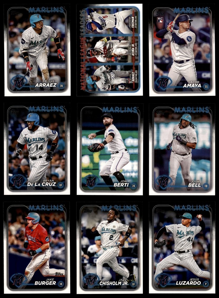 2024 Topps Marlins Almost Complete Team Set 8 - NM/MT 6906413 (18 / 19 cards)