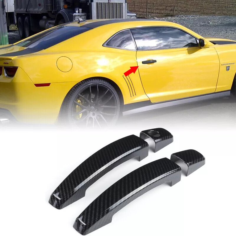 Carbon Fiber 2pc Door Handle Cover Trim Accessories For Chevrolet Camaro 2010-15