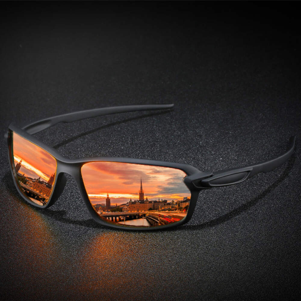 Mens Polarized Sports Sunglasses with Cool Mirror Lens and Strong Resin Construc