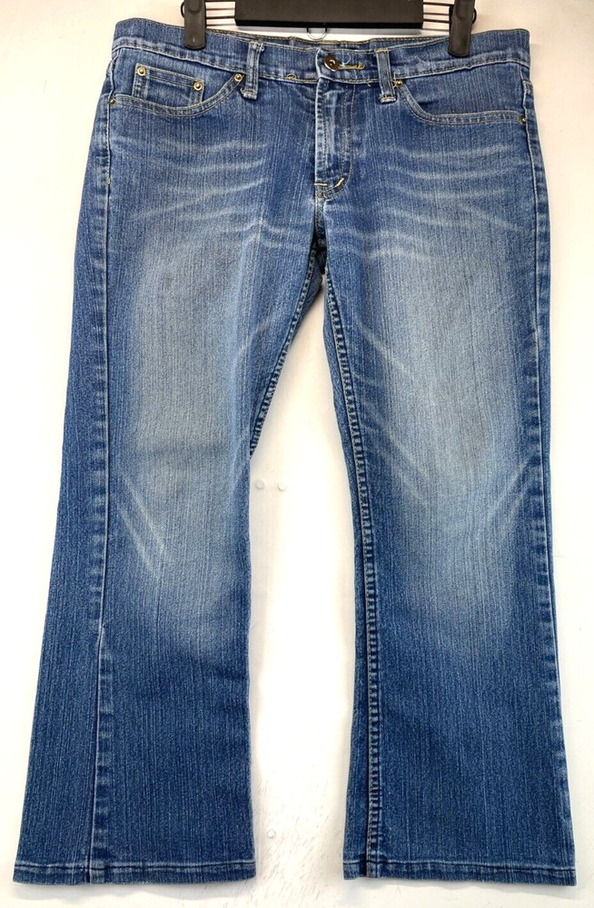 D27 Jeans - Womens Size Large Blue (Measures Approx. 33 x 25) Cropped (2754)