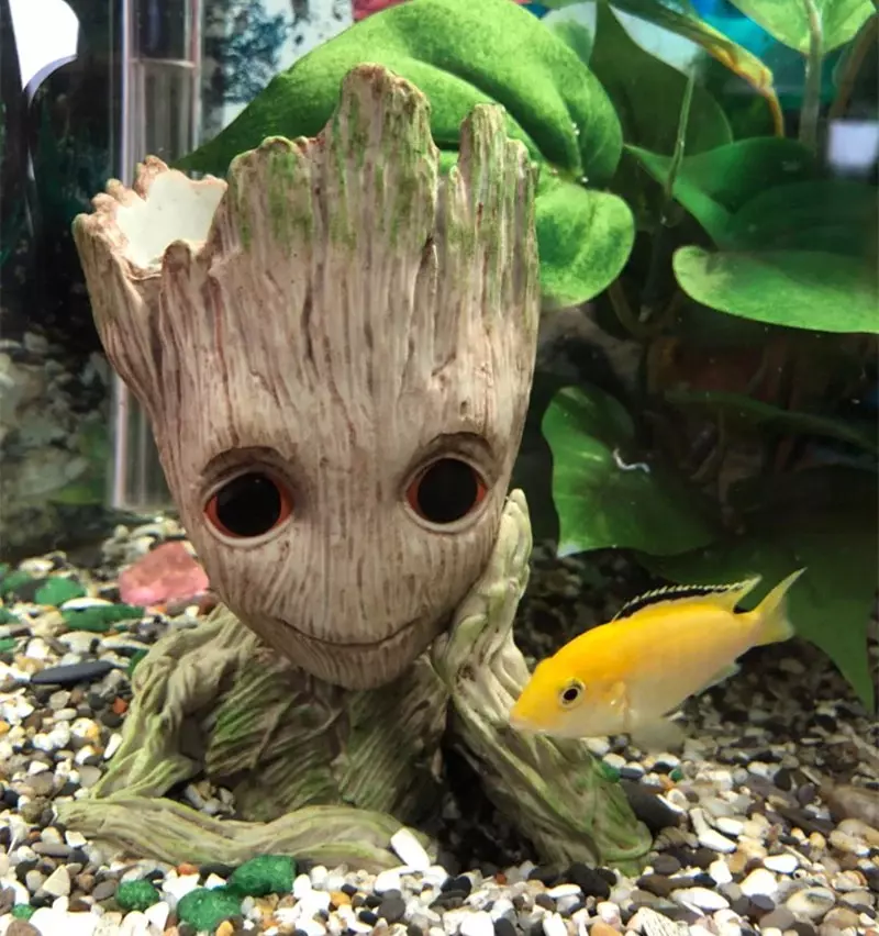 Tree Man Aquarium Decoration Ornament Baby Groot Plant Pot Fish Tank Landscaping