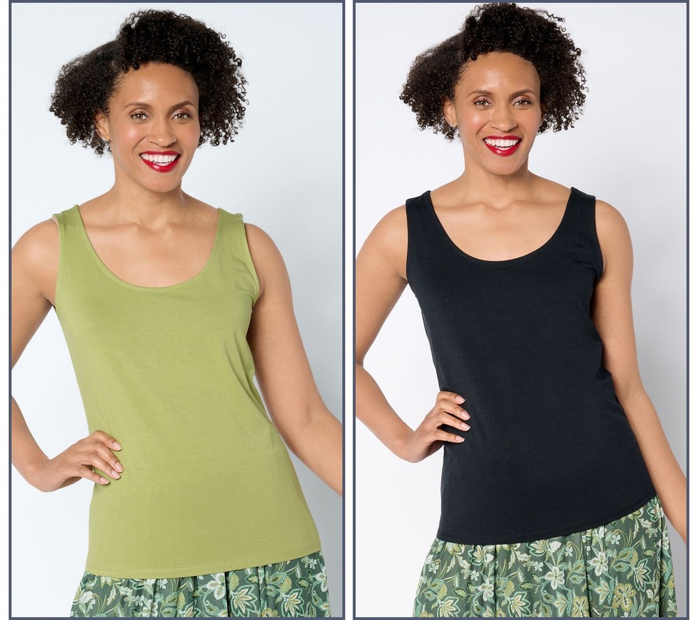 Denim & Co. Women's Top Sz M Essentials So Soft Jersey -Pack Black A650481