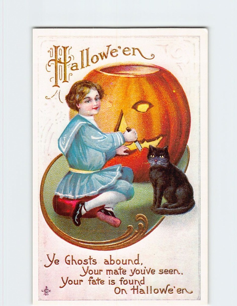 Postcard Halloween Holiday Art Print Greeting Card