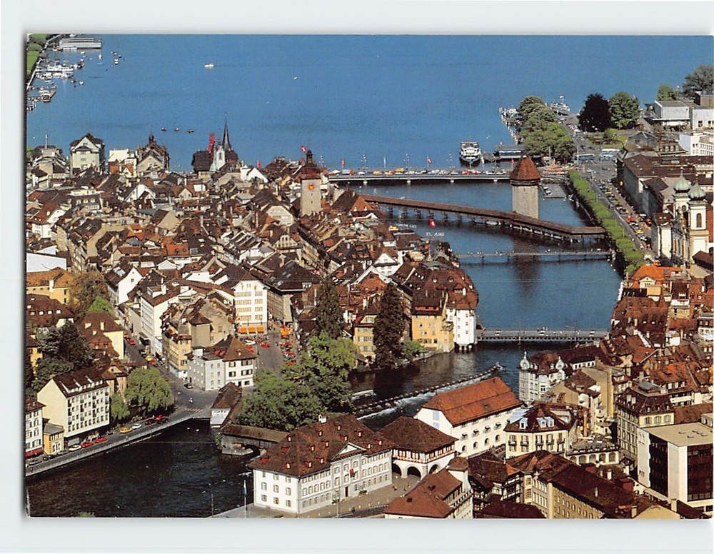 Postcard Aerial View Lucerne Switzerland