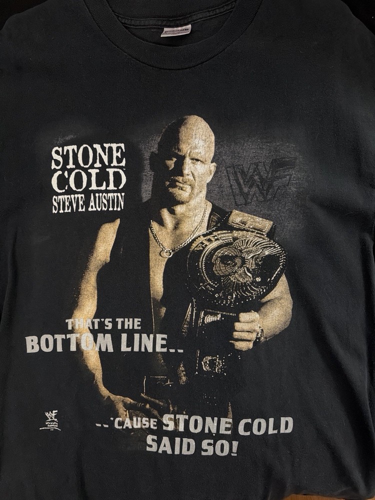 1998 Vintage WWF Steve Austin 'Stone Cold' Wrestling Shirt Size L
