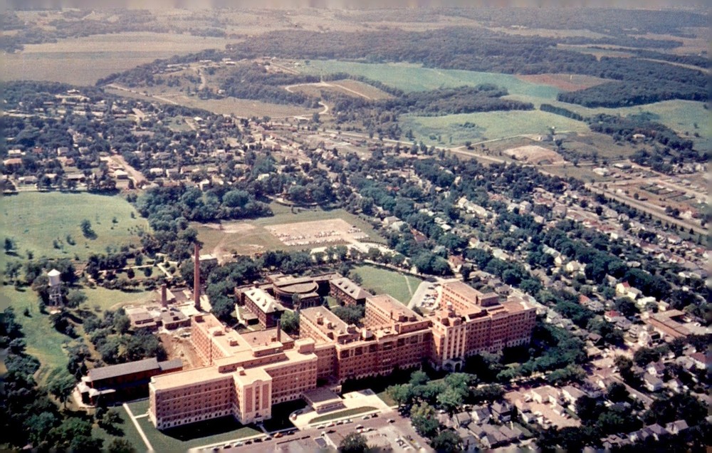 Aerial View of St. Mary's Hospital, Rochester, Minnesota Postcard