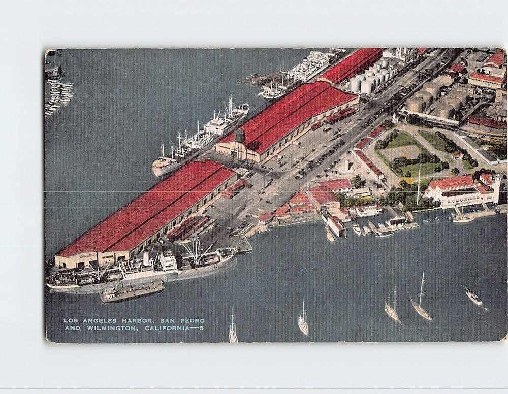 Postcard Los Angeles Harbor San Pedro and Wilmington California USA