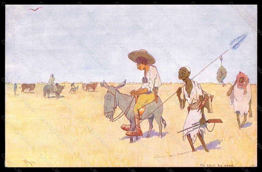 Artist Signed R. Pick Donkey Savannah BKWI serie 954-7 postcard VK6705