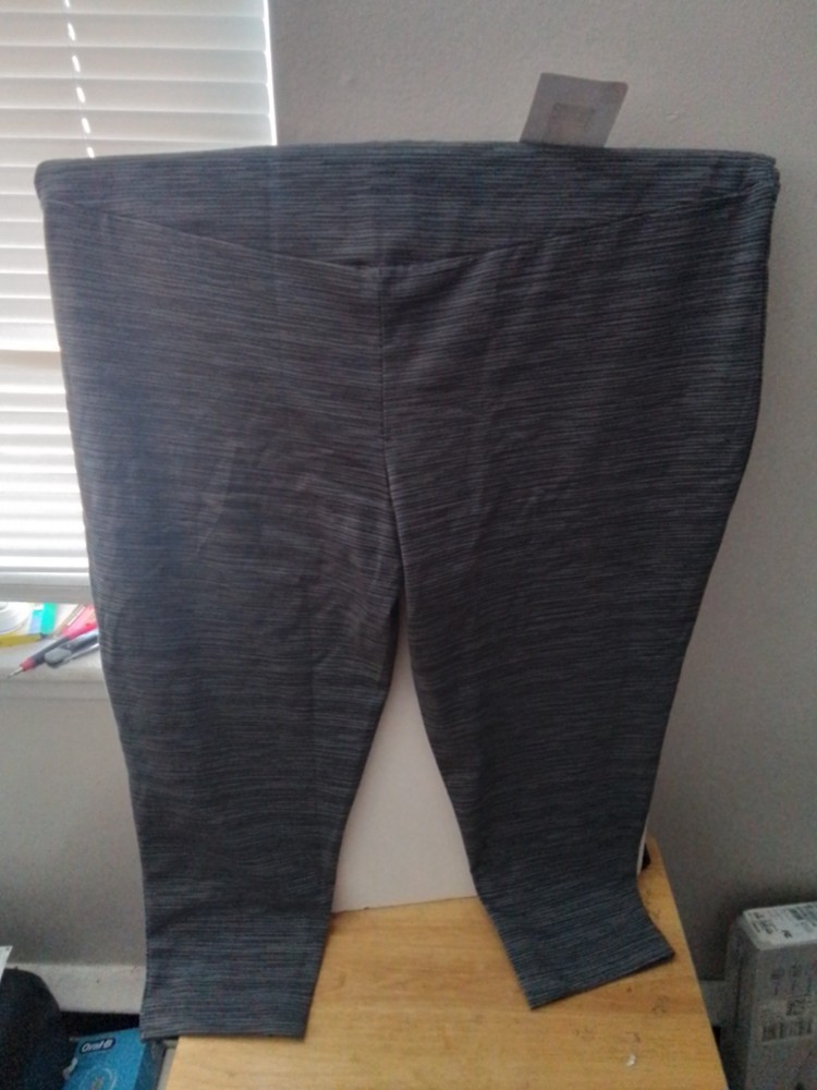 Terra & Sky Plus High Rise Leggings, Space Die Flannel Gray 3X (24W-26W) Women’s
